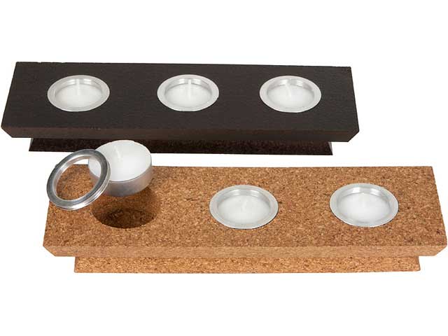 Cork 3 Unit Tea Light Candle Holder Cork 3 Unit Tea Light Candle Holder